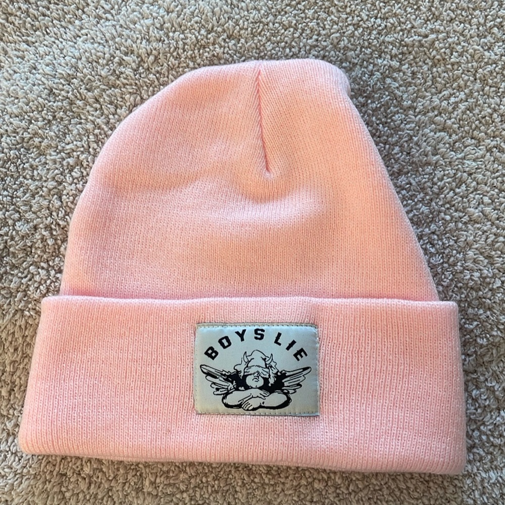 Light pink BOYS LIE beanie